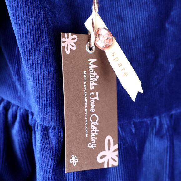 Matilda Jane Heart to Heart Blue Clara Ribbed Velour Lap Dress 4 - Picture 11 of 11